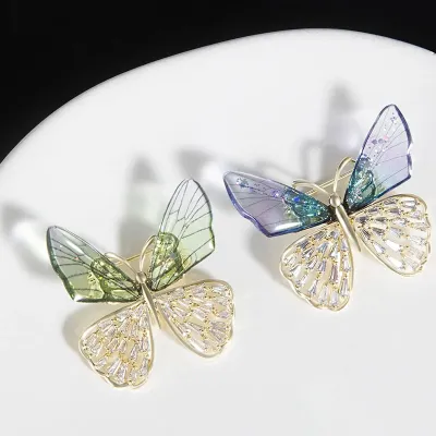 Fashionable Crystal Colorful Butterfly Hijab Brooch/Pin